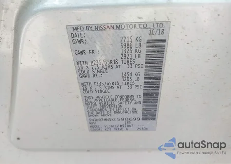 2019 Nissan Pathfinder Sv from USA, damaged, VIN 5N1DR2MN5KC590699